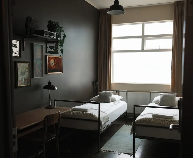 غرفة بسرير مزدوج بحمام مشترك، Kex Hostel Reykjavík 2/8