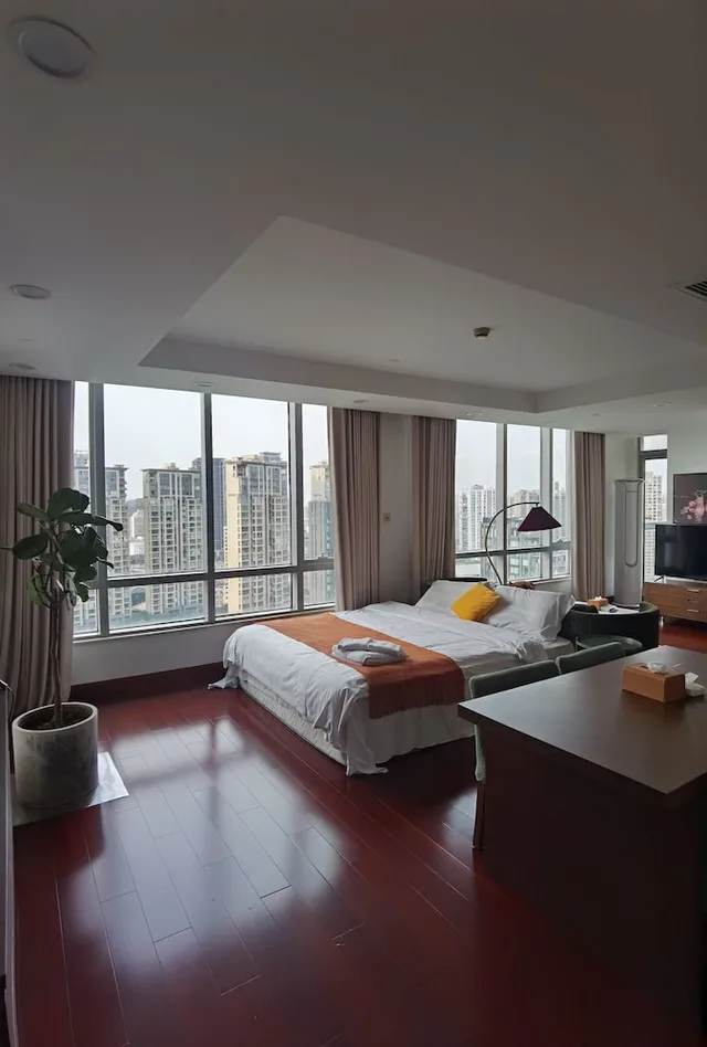 شقة سكنية سوبيريور بسريرين كينج وسريرين كوين بإطلالة على المدينة، River House Near Peoples Square And The Bund 1/10