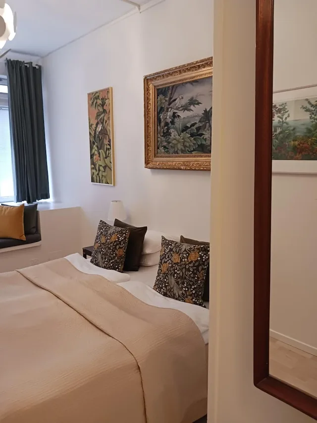 غرفة بسريرين منفصلين بغرفة نوم واحدة بحمام خاص في الطابق الأرضي، Hotel Hornsgatan 1/5