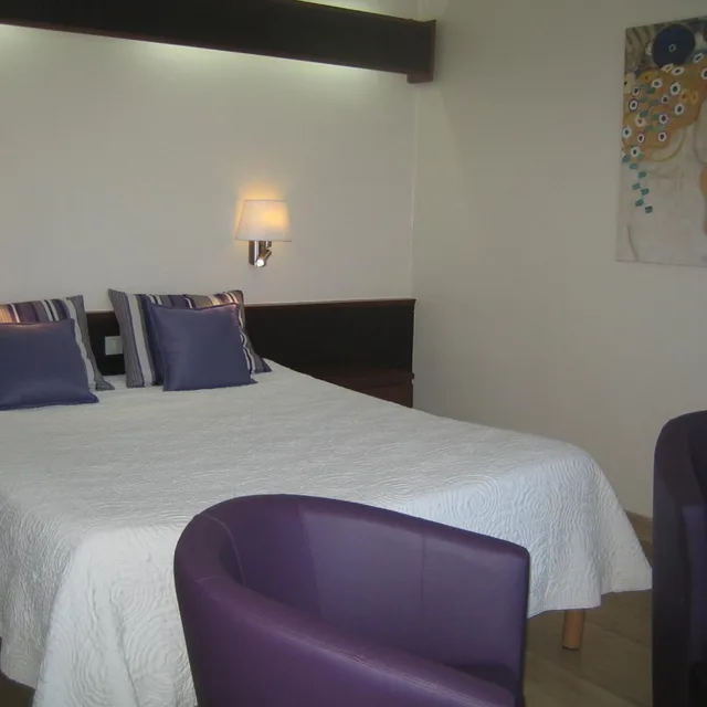 غرفة سوبيريور بسرير مزدوج بإطلالة على البحر بشرفة، Hôtel Plage Des Pins 2/5