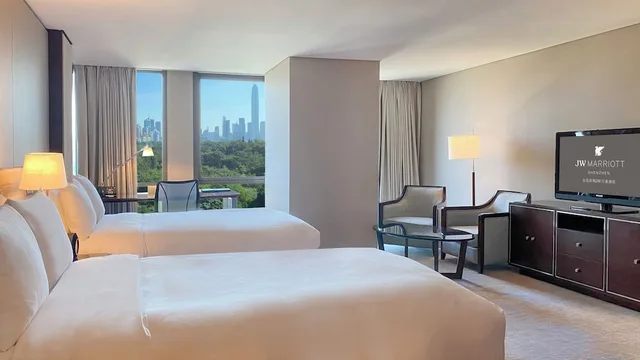 غرفة ديلوكس بسريرين مزدوجين، Jw Marriott Hotel Shenzhen 4/8