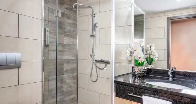 غرفة قياسية بسريرين منفصلين بإطلالة على المتنزه، PLAZA Premium Parkhotel Norderstedt 7/8