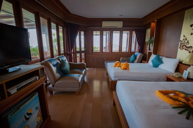 غرفة عائلية بسريرين كوين بإطلالة على البحر بشرفة، Ko Tao Resort - Paradise Zone 5/9