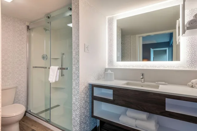 جناح بسرير كينج مع أريكة، Hampton Inn Manchester Downtown, NH 2/3