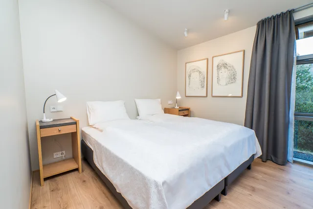 غرفة بسرير مزدوج أو سريرين منفصلين، Hotel Husafell 3/8