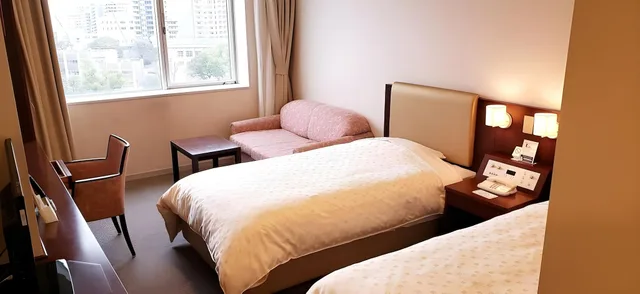 غرفة قياسية بسريرين منفصلين بإطلالة على النهر، Mielparque Kumamoto Hotel 2/2