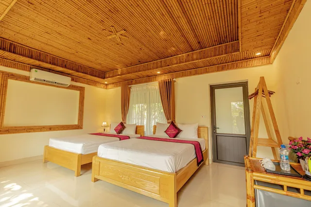 غرفة عائلية رباعية بسريرين كوين، Tam Coc Green Garden Bungalow 2/4