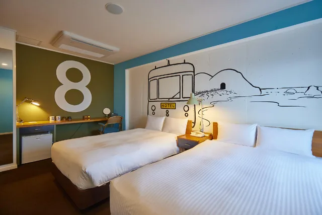 Semi Room, Twin Beds, 1 Double and 1 Semi Double Bed، 8Hotel 1/3