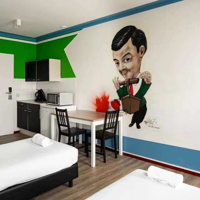 استوديو بسريرين منفصلين، Amsterdam Teleport Hotel 4/8