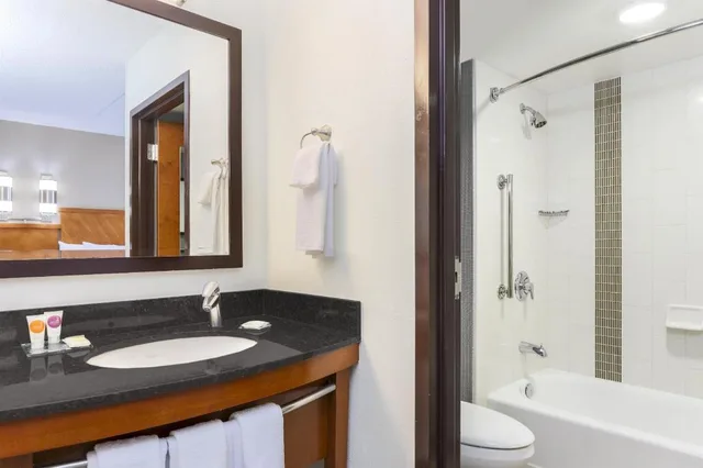 غرفة بسريرين مزدوجين مع أريكة بحوض استحمام لذوي الإعاقة، Hyatt Place Fort Worth/Hurst 2/2
