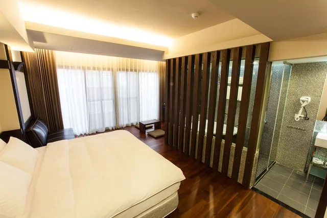 غرفة بسرير مزدوج، Hotel Les Champs Hualien 2/4