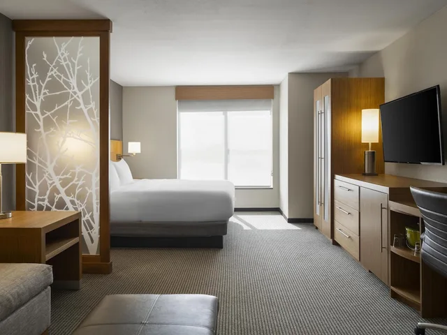 غرفة بسرير كينج مع أريكة في طابق مرتفع، Hyatt Place West Des Moines/Jordan Creek 1/4
