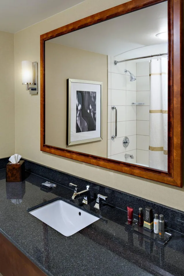 جناح بسرير كينج بغرفة نوم واحدة مع أريكة، Radisson Hotel Cedar Rapids, IA 4/7