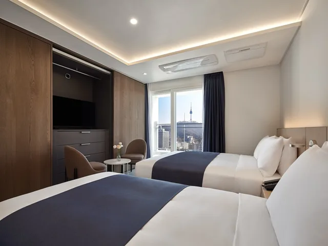 غرفة بريميير بسريرين منفصلين، Hotel The Botanik Sewoon Myeongdong 1/2