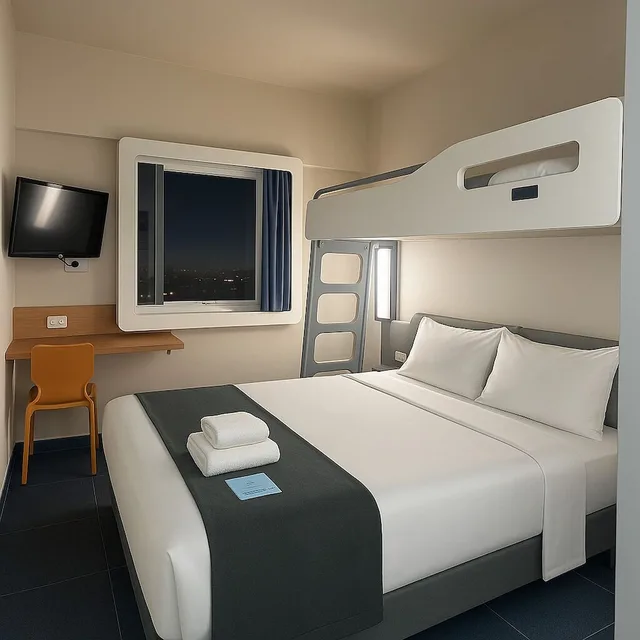 غرفة بسرير مزدوج وسرير فردي، IBIS BUDGET BELEM 2/10