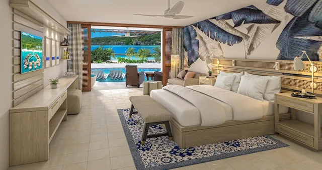 Sunchi, Swim Up, Junior Suite, King Bed, Beach Front, Patio, Bathtub, Club Floor، Sandals Royal Curacao - Adults Only 1/2