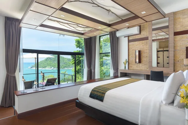 غرفة ديلوكس كبيرة بإطلالة على البحر بجاكوزي، Panviman Resort Koh Phangan 3/6