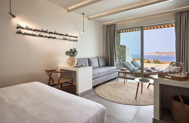 جناح ديلوكس ثلاثي بإطلالة على البحر بمسبح خاص، Milos Achivadolimni Hotel Bungalows And Camping Caravan Park 4/10