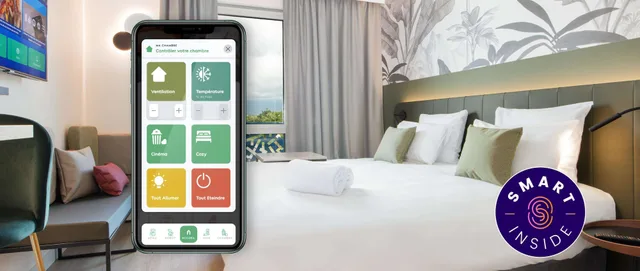 غرفة قياسية بسريرين منفصلين، Campanile Smart Lyon Est Bron 3/7