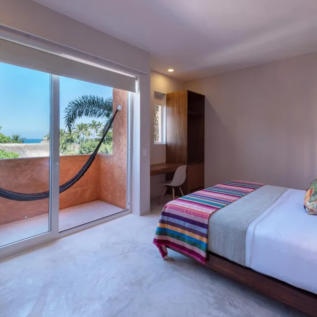 غرفة بسرير مزدوج بإطلالة على البحر بشرفة، Sayulinda Hotel 9/10