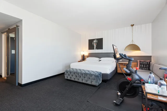 Room, King Bed, Peloton, Corner، The Rose Hotel Chicago O Hare Tapestry Collection By Hilton 2/4