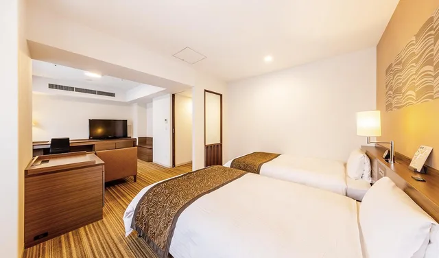 غرفة بريميير بسريرين مزدوجين، Vessel Inn Sapporo Nakajima Park 1/1