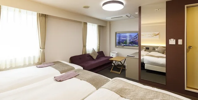 غرفة ثلاثية بسريرين منفصلين مع سرير سحّاب إضافي، Tabist Inuyama Miyako Hotel 5/6