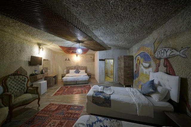 Cave, Family, Queen and Twin Beds، Adelya Cave Hotel 2/3