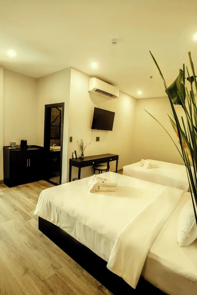 جناح عائلي بسريرين كوين بإطلالة على المدينة، Anvi Saigon Boutique Hotel 3/8