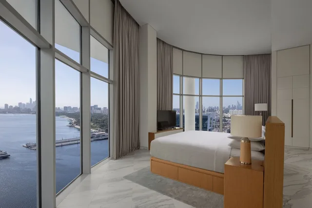 شقة ركنية بسريرين مزدوجين بشرفة بـ3 غرف نوم، Marriott Marquis Dubai Creek 6/8