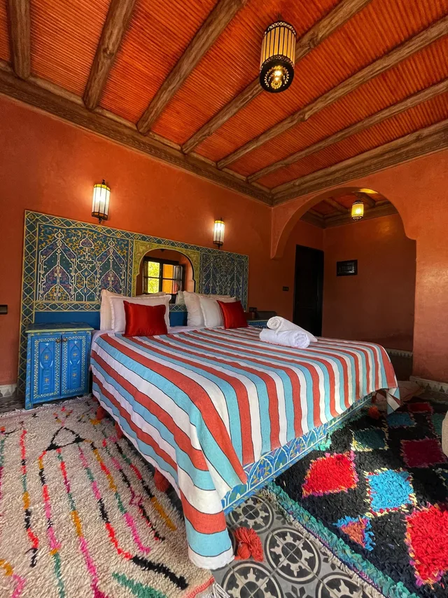 غرفة سوبيريور بسريرين منفصلين بإطلالة على الجبل بشرفة، Riad Jnane Imlil 1/1