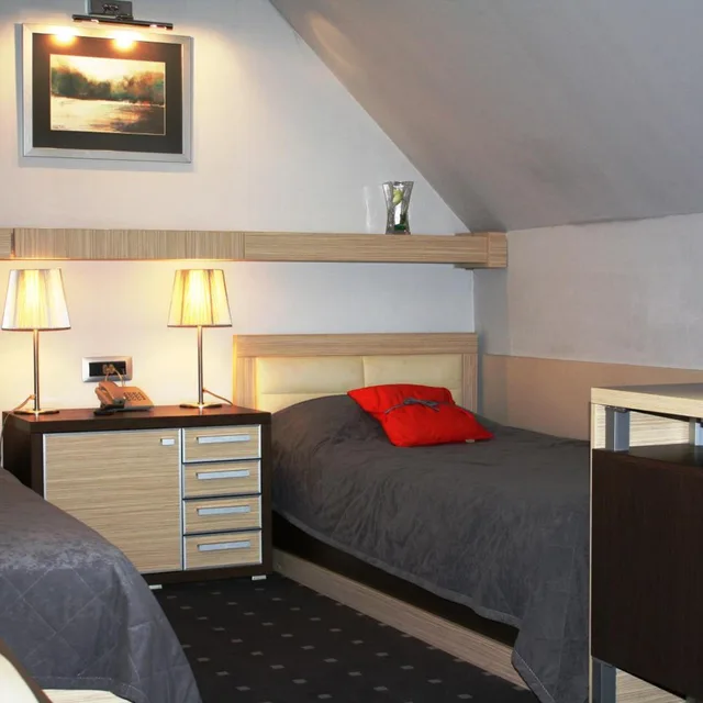 غرفة بسرير مزدوج أو سريرين منفصلين بإطلالة على النهر، Garni Hotel Leopold I 4/6
