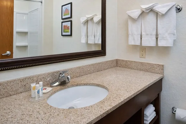 جناح بسرير كينج مع أريكة بمنطقة جلوس بحوض جاكوزي بمطبخ صغير، Comfort Inn And Suites Madison North 4/7