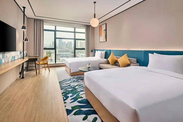 غرفة بسريرين منفصلين، Hilton Garden Inn Zhuhai Jinan University 4/6
