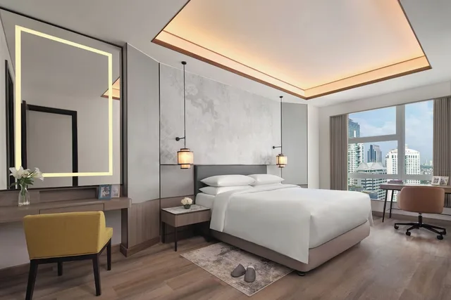 جناح بريميير بسرير كينج بإطلالة على المدينة بغرفة نوم واحدة، The Mayflower Jakarta Marriott Executive Apartments 1/3