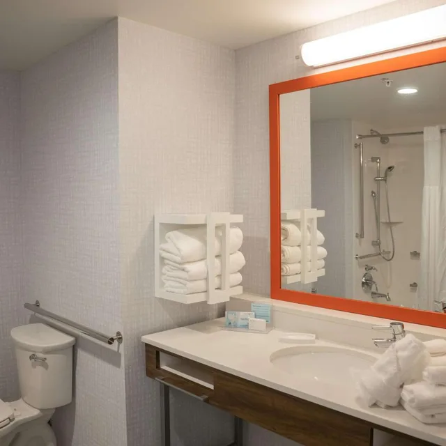 غرفة بسرير كوين بحوض استحمام لذوي الإعاقة، Hampton Inn & Suites Erie Bayfront 3/8