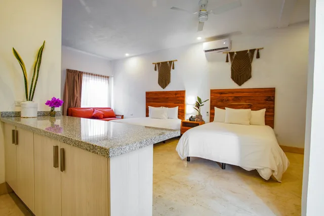 جناح استوديو عائلي بسرير مزدوج وسرير بطابقين بإطلالة على المسبح، Collection O Kaab Downtown Tulum 6/10