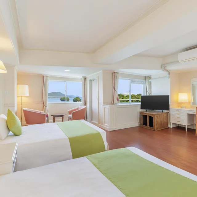 غرفة يابانية غربية بريميوم بإطلالة على البحر، Izumigo Toba Dog Paradise Hotel 1/2