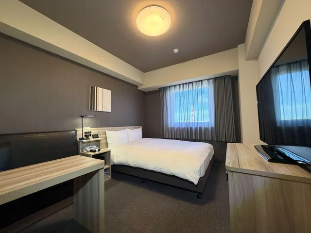 غرفة بسرير نصف مزدوج للمدخنين، Hotel Route-Inn Kamisu 3/4