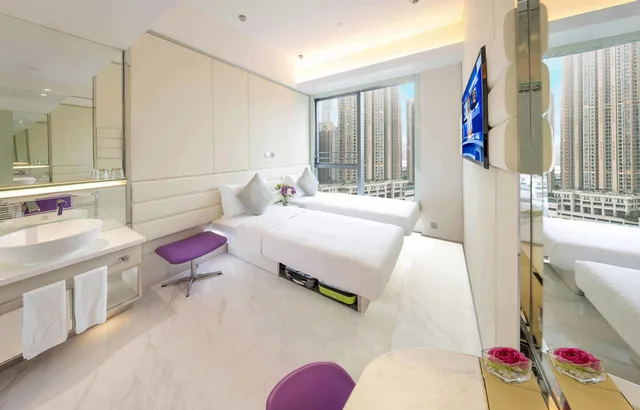 غرفة بزنس ديلوكس عائلية بسريرين منفصلين مع أريكة، iclub Mong Kok Hotel 3/3