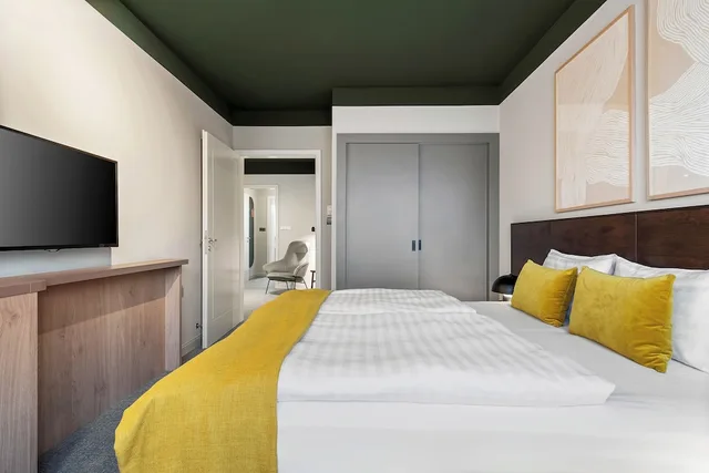 شقة بسرير مزدوج وسريرين منفصلين بغرفتي نوم، Adina Apartment Hotel Budapest 3/10