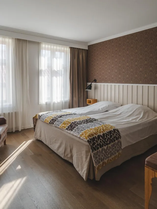 غرفة بسرير مزدوج أو سريرين منفصلين، Grand Hotell Egersund 8/10