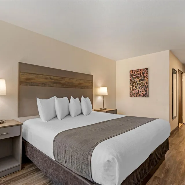 غرفة بسرير كينج بمطبخ صغير بحوض استحمام لذوي الإعاقة، Best Western Plus Executive Residency Waterloo and Cedar Falls 1/3
