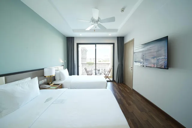 غرفة بسريرين منفصلين بإطلالة على البحر، Wyndham Garden Grandworld Phu Quoc 4/7