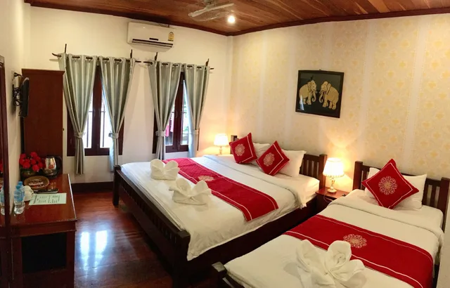 غرفة سوبيريور ثلاثية بسرير مزدوج وسرير فردي، Pangkham Lodge 1/4