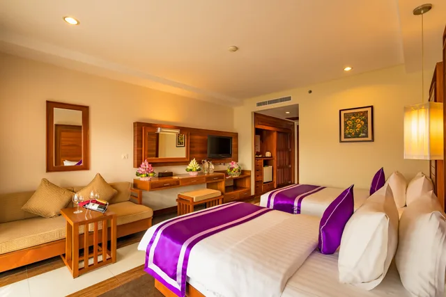 غرفة ديلوكس بسريرين منفصلين بإطلالة على المسبح، Angkor Miracle Resort and Spa 4/10
