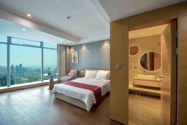 غرفة ديلوكس بسرير مزدوج، Grand Madison Qingdao Harbour view Central 2/2