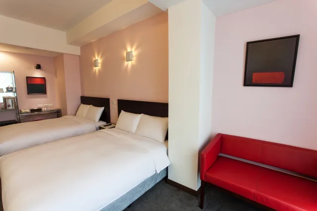 غرفة بسريرين مزدوجين، Hotel Les Champs Hualien 1/9