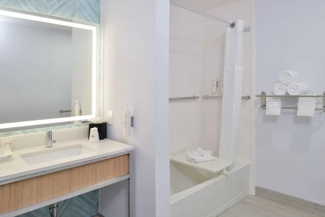 غرفة بسرير كينج بحوض استحمام لذوي الإعاقة، Hilton Garden Inn Denton 3/3