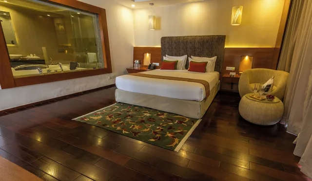 جناح رئاسي بسرير كينج بإطلالة على الجبل بحوض استحمام، Mountain Glory Forest Resort 7/10
